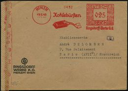 MEHLEM/ Kohlebürsten/ Ringsdorff-Werke KG. 1943 (19.6.) AFS 025 Pf. (Kohlebürste) Auf Firmen-Bf. + 2K: MEHLEM + Roter OK - Sonstige & Ohne Zuordnung