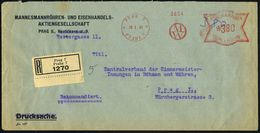 BÖHMEN & MÄHREN 1941 (18.1.) AFS.: 380 H. PRAG 7/PRAHA 7/M M = M ANNESMANN AG. (Firmen-Monogr. "MW") + Schw. RZ: Prag 7/ - Altri & Non Classificati