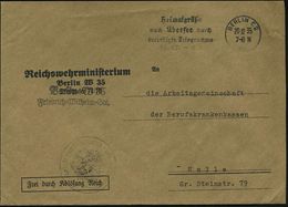 BERLIN W 35 1935 (20.12.) Dienst-Bf.: Reichswehrministerium..Tirpitzufer 72-76/FdAR + Schw. HdN Noch Mit Weimarer Adler! - Andere & Zonder Classificatie