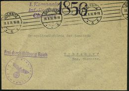 CHEMNITZ/ *4a 1936 (28.8.) Bd.Ma.St + Viol. 1L: FdAR + Viol. 1K-HdN: Jnf. Regt. 102/1. Kompanie (NS-Adler) + Viol. Abs.- - Other & Unclassified