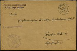 GIESSEN 2/ D 1935 (14.9.) 2K-Steg + Viol. 1L: FdAR + Viol. 1K-HdN: ZAHLMEISTERVERWALTUNG/15. JNF.-REGTS./DES 1. (HESS.)  - Sonstige & Ohne Zuordnung