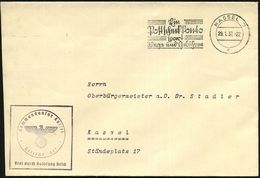 KASSEL 7/ Q/ Ein/ Postscheckkonto/ Spart/ Wege U.Gebühren 1937 (29.1.) MWSt, Text Sütterlin + Viol. Ra.: Kommandantur Ka - Altri & Non Classificati