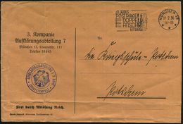 MÜNCHEN 13/ ***/ IN JEDES/ POSTPAKET EIN/ DOPPEL DER/ ANSCHRIFT.. 1936 (19.2.) MWSt + Viol. 2K-HdN: AUF-KLÄRUNGSABTEILUN - Andere & Zonder Classificatie