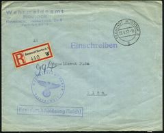 ROSTOCK SEESTADT 2/ C 1937 (25.9.) 2K-Steg + Selbstbucher-RZ: Seestadt Rostock 1/ W (ehrmacht) + Blauer 1K-HdN: Wehrmeld - Altri & Non Classificati