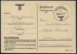 DEUTSCHES REICH 1937 (20.9.) 1K: FELDPOST/b/023 + Hs. Feldpost-Nr. 0796, Leitstelle "Pasewalk" (vierstellig) Offiz. Feld - Otros & Sin Clasificación