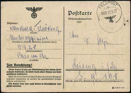 DEUTSCHES REICH 1937 (22.9.) 1K: FELDPOST/b/001 + Hs. Fp.-Nr. 0428 = 9./ Grenz-Inf.Rgt. 1, Leitstelle Pasewalk , Auf Amt - Other & Unclassified