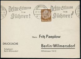 LUDWIGSBURG/ *1*/ Deine Stimme/ Dem/ Führer! 1936 (27.3.) Seltener BdMWSt = Abstimmung über Die Besetzung Des Entmilitar - Sonstige & Ohne Zuordnung