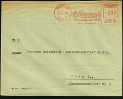 WIEN 9/ */ Ostmark/ Versicherungs-AG.. 1940 (23.9.) Aptierter, österr. AFS Mit Altem Ortsstempel + Stern , Teils Sütterl - Altri & Non Classificati