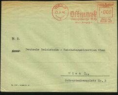 WIEN 9/ */ Ostmark/ Versicherungs-AG.. 1940 (23.9.) Aptierter, österr. AFS Mit Altem Ortsstempel + Stern , Teils Sütterl - Otros & Sin Clasificación