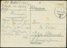 DEUTSCHES REICH 1939 (9.9.) 1K: FELDPOST/b/000 , Taktische Nr. Null + Hs. Abs.: Fp.-Nr. 06061 (Fp.-Sammelstelle Hannover - Guerre Mondiale (Seconde)