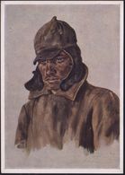 DEUTSCHES REICH 1942 Color-Künstler-Propaganda-Ak.: "Das Gesicht Des Gegners" Sowjetrusse Aus Odessa (sign. Ernst Schaum - Guerre Mondiale (Seconde)