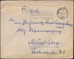 GENERALGOUVENEMENT 1940 (13.4.) Weiterverwendeter, Poln. 1K: OSTROW MAZ./* + Rs. Hs. Abs.:  F R O N T - T H E A T E R  P - Guerre Mondiale (Seconde)