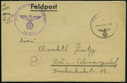 DT.BES.GRIECHENLAND 1944 (4.4.) 1K: FELDPOST/b/--- (rechts Etw. Undeutl.) + Viol. 1K-HdN: Dienststelle Feldpostnr./30 61 - Guerre Mondiale (Seconde)