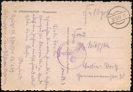 DT.BES.LUXEMBURG 1942 (30.3.) Stumme 1K-Brücke = Tarnstempel Diedenhofen + Viol. 1K-HdN: Jnfanterie-Geschütz-Ers. Komp.  - Guerre Mondiale (Seconde)