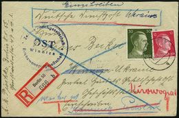 DT.BES.UKRAINE 1942 (14.9.) 2K: BERLIN NO 55/q + RZ: Berlin 55/o + Hs. "Deutsche Dienstpost Ukraine" ,rs. Stummer 2K-AS  - WW2