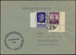 DT.BES.UKRAINE 1942 (31.10.) 1K. FELDPOST/c/--- Auf 6 Pf. Hitler Ukraine + DR 6 Pf.+ 24 Pf.Henlein (Mi.819) 2x (auch Rs. - WW2