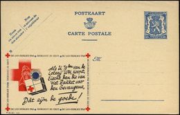 BELGIEN 1940 50 C. Publibel-P. Wappenlöwe, Blau: VERGEET ZE NIET.. "Het Pakket Voor Den Gevangene" = Rotkreuz-Lotterie F - WW2