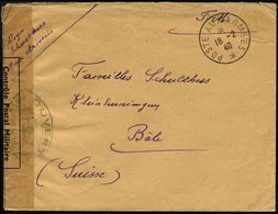 FRANKREICH 1940 (18.2.) Feldpost-1K: POSTE AUX ARMEES/** + Pergamin-Zensurstreifen: Contrôle Postal Militaire + Ze - WW2