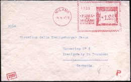 ITALIEN 1941 (4.4.) AFS: MILANO/FIERA/DI/MILANO/12-27 APRILE M. Röm. Jahr XIX (faschist. Jahr!) + OKW-Zensurstreifen "d" - Guerre Mondiale (Seconde)