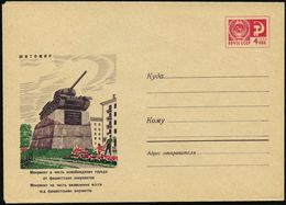 UdSSR 1969 4 Kop. U Staatswappen, Lila: Schitomir, Denkmal: Befreiung Von Der Faschist.Okkupation (= Panzer T-34/85) Ung - Guerre Mondiale (Seconde)