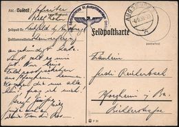 AUGSBURG 2/ M 1939 (6.12.) 2K-Steg + Blauer 1K-HdN: Flak Scheinwerferzug Gr. Kampffliegerschule Lechfeld = Fliegerhorst  - Seconda Guerra Mondiale