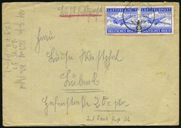 DEUTSCHES REICH 1943 (26.10.) 1K: FELDPOST/b/--- Auf Paar Luftfeldpostmarke, Gez., MeF (Ju 52)+ Vs. Hs. Abs.: L 09537 L. - Seconda Guerra Mondiale