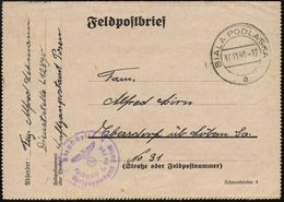 GENERALGOUVERNEMENT 1940 (17.11.) 2K-Steg: BIALA PODLASKA/a + Viol. ,kl. 1K-HdN: Feldpost L 26 704/Luftgaupostamt Posen  - 2. Weltkrieg