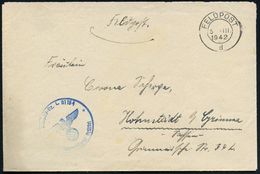 DT.BES.BELGIEN 1942 (5.3.) 2K-MaSt: FELDPOST/d =  Brüssel (ohne Wellen) (Mi.15) + Bl. HdN: Fp.Nr.L 01154 = Aufklärungs-S - WW2