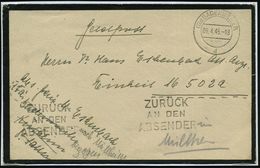 (17a) BADENWEILER/ D 1945 (6.4.) 2K-Steg Mit PLGZ + Schw. BdMaSt.: ZURÜCK/AN DEN/ABSENDER , Später Feldpost-Retour-Traue - WO2