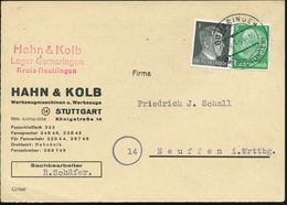 GOMARINGEN/ (OA REUTLINGEN) 1945 (28.3.) 2K-Steg Auf 1 Pf. Hitler U. 5 Pf. Hindenbg. , Firmenkt.: HAHN & KOLB/..(14) STU - Guerre Mondiale (Seconde)