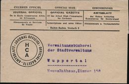 Baden-Baden 1946 (ca.) Dreisprachiges Zeitungs-Streifband: AMTSBLATT Der Hohen Alliierten Kommission Für Deutschland/ GE - Guerre Mondiale (Seconde)