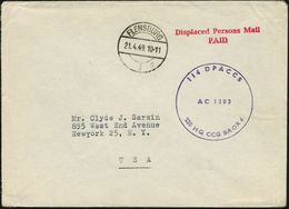 FLENSBURG/ 3/ B 1949 (11.4.) 1K-Brücke + Roter 2L: Displaced Person Mail/PAID + Viol. 1K: 114 DPACCS/ AC 1203/ 220 HQ CC - Guerre Mondiale (Seconde)