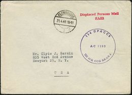 FLENSBURG/ 3/ B 1949 (11.4.) 1K-Brücke + Roter 2L: Displaced Person Mail/PAID + Viol. 1K: 114 DPACCS/ AC 1203/ 220 HQ CC - WW2