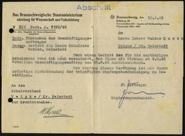 BRAUNSCHWEIG 1/ Braunschweigisches/ Staatsministerium 1946/47 4x Aptierter AFS = NS-Adler Entfernt, Je Klar Auf 4 Falbri - Andere & Zonder Classificatie