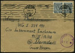 Bremen 1946 (2.9.) Bd.MaSt Auf Kontrollrat 12 Pf. Ziffer, Paar + Viol. Zenusr-1K: CENSORED BY/C I E 91 (+ Hs. "123") = U - Andere & Zonder Classificatie