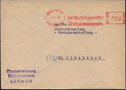 WILHELMSHAVEN-/ RÜSTRINGEN/ Der Oberbürgermeister.. 1946 (3.6.) Stark Aptierter AFS = Hakenkreuz U. Große Teile Des Rahm - Altri & Non Classificati