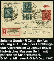 BERLIN C2/ Briefmarken/ Ausstellung/ Im/ Zeughaus/ Flüchtlings-u.Altershilfe 1946 (Dez.) SSt 3x Auf Ziffer-Frankatur 84  - Refugiados