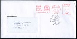 3403 FRIEDLAND 1/ Helft/ Uns/ Helfen/ Friedlandhilfe E.V. 1989 (1.2.) AFS = Glocke , Inl.-Bf., Friedland = Heimkehrer- U - Refugiados