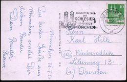 (13b) MÜNCHEN BPA1/ Af/ BUNDESTREFFEN/ DER/ SCHLESIER/ 13.-17.SEPT. 1951 (18.8.) Seltener MWSt (schles. Wappen, Frauenki - Réfugiés