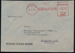 FRANKFURT (MAIN)/ 9/ RHEIN-MAIN-BANK 1948 (8.9.) AFS = Ehem. Dresdner Bank = Alliierte Banken-Entflechtung! ,Orts-Firmen - Altri & Non Classificati