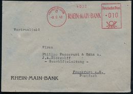 FRANKFURT (MAIN)/ 9/ RHEIN-MAIN-BANK 1948 (8.9.) AFS = Ehem. Dresdner Bank = Alliierte Banken-Entflechtung! ,Orts-Firmen - Other & Unclassified