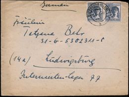 OLDENBURG (OLDB)/ H 1947 (24.7.) 2K-Steg Auf 2x 12 Pf. Arbeiter, (Öffnungs- U. Frankaturmäng.) Inl.-Bf. An Frau Im US.-L - Altri & Non Classificati