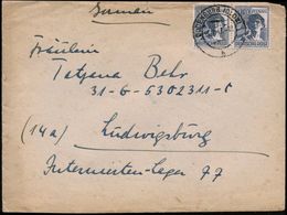 OLDENBURG (OLDB)/ H 1947 (24.7.) 2K-Steg Auf 2x 12 Pf. Arbeiter, (Öffnungs- U. Frankaturmäng.) Inl.-Bf. An Frau Im US.-L - Otros & Sin Clasificación