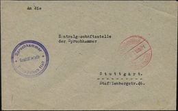 Schwäbisch-Hall 1947 (16.8.) Roter 1K-BrückenSt.: HALL (Schwäbisch)/...RPf./Gebühr Bezahlt (Wertangabe Geblockt) + Viol. - Andere & Zonder Classificatie