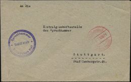 Schwäbisch-Hall 1947 (16.8.) Roter 1K-BrückenSt.: HALL (Schwäbisch)/...RPf./Gebühr Bezahlt (Wertangabe Geblockt) + Viol. - Autres & Non Classés