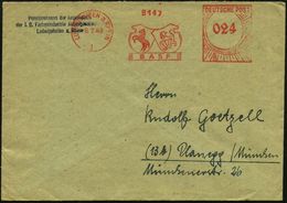 LUDWIGSHAFEN A.RHEIN/ 1/ B A S F 1948 (8.7.) AFS "Gr. Posthorn" + Viol. Abs.-3L: Pensionskasse Der Angehörigen/der I.G.  - Altri & Non Classificati