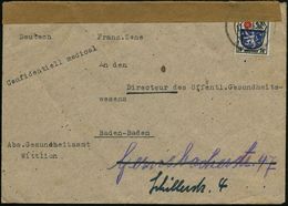 Wittlich 1946 (17.6.) 24 F. Freimarke, EF + Maschinenschriftl. Abs.: "Confidentiell Medical/Gesundheitsamt Wittlich" ,fe - Altri & Non Classificati