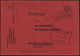 Münster 1972 (10.11.) Roter "Wahlbrief" Für Briefwahl, Viol. Ra.2: Frühleerung Hausbriefkasten (Bf. Kl. Seitenriß) Viol. - Otros & Sin Clasificación