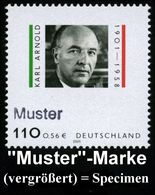 B.R.D. 2001 (März) 110 Pf. "100. Geburtstag Karl Arnold" (CDU) Mit Amtl. Handstempel  "M U S T E R" , Postfr. + Amtl. An - Other & Unclassified