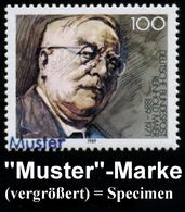 B.R.D. 1989 (Okt.) 100 Pf. "100. Geburtstag Reinhold Maier" (FDP) Mit Amtl. Handstempel  "M U S T E R" , Postfr. + Amtl. - Altri & Non Classificati